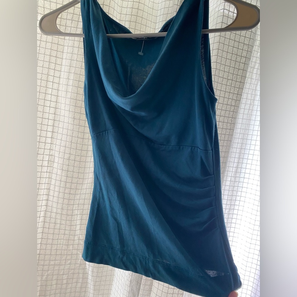 Express teal cow neck top- XS